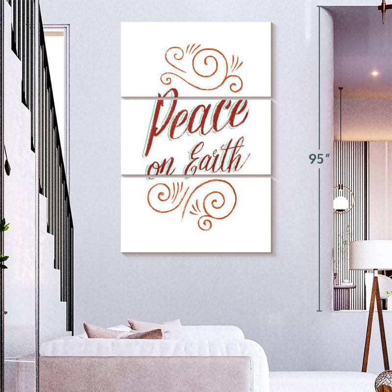 Tergel Peace On Earth Script, 74" H x 48" W