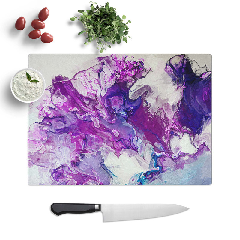 Tempered Glass Stormy Times Art Chopping Board, 28.5 cm W x 20 cm L