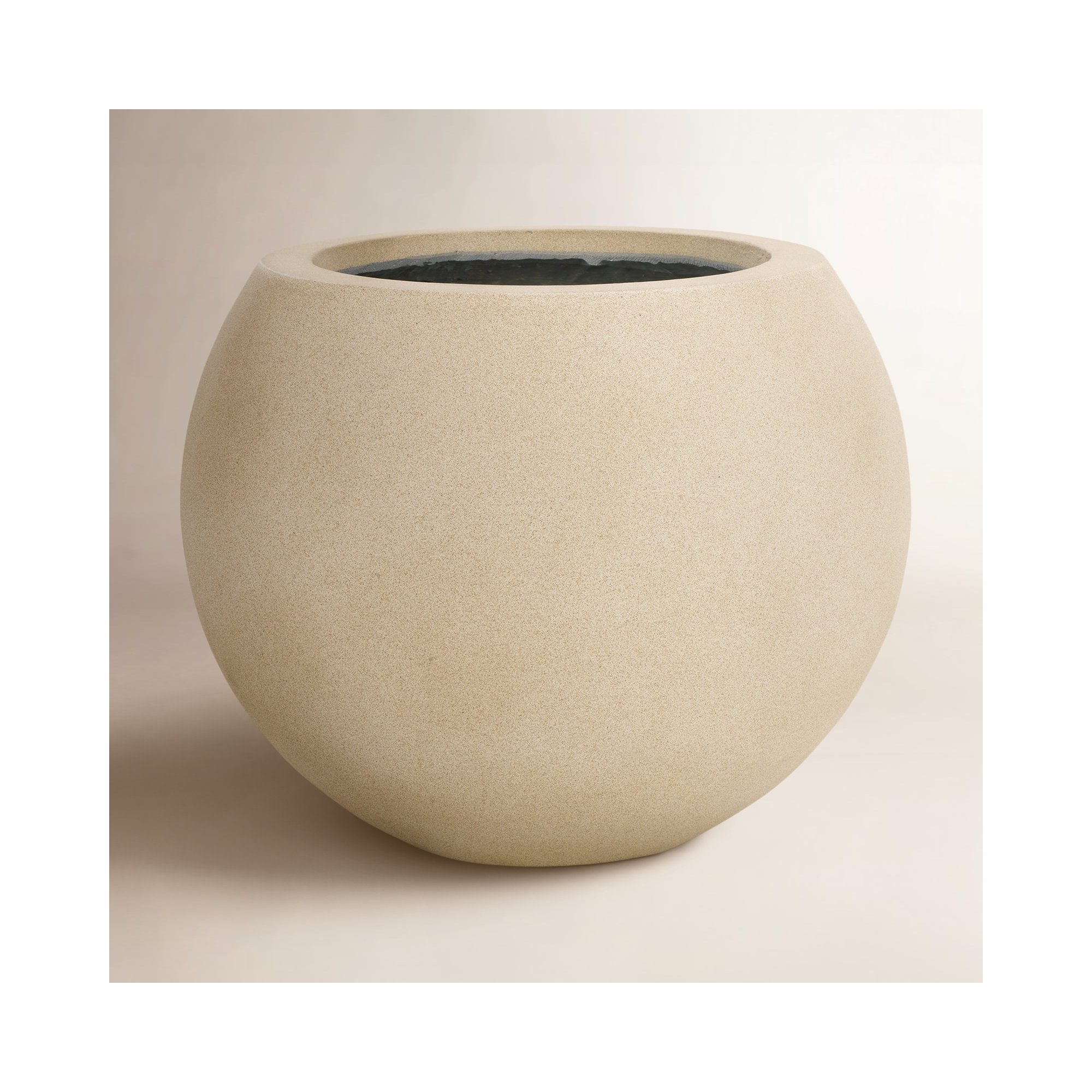 Mcgill Concrete Pot Planter, 15.7" H x 19.6" W x 19.6" D, Beige