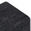 Pouf carré de 18 po de largeur en cuir véritable tissé noir