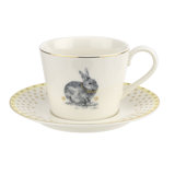 Spode Meadow Lane Teacup & Saucer Yellow 8 Oz