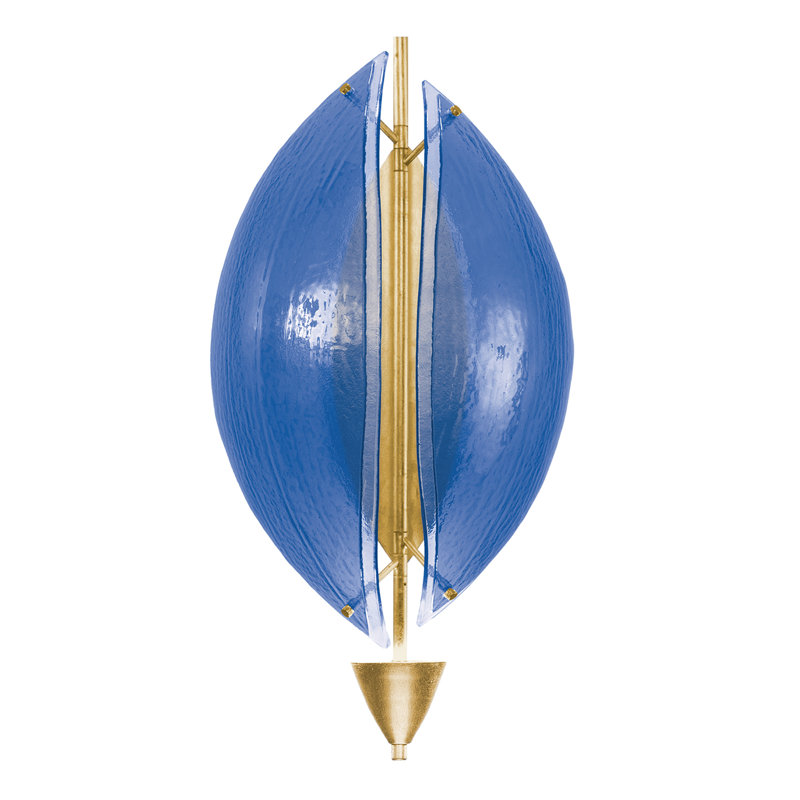 Applique murale H 23,75 po Embark, Feuille d'or standard, Bleu