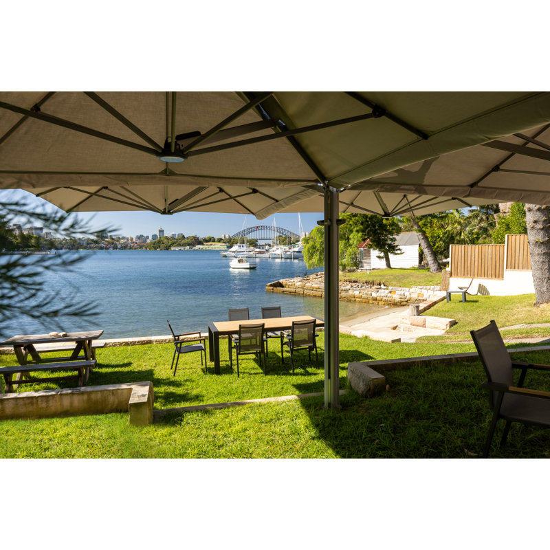 Shadowspec Unity™ Quattro Square Umbrella, 8 ft, Alpine Stone, Surface Plate
