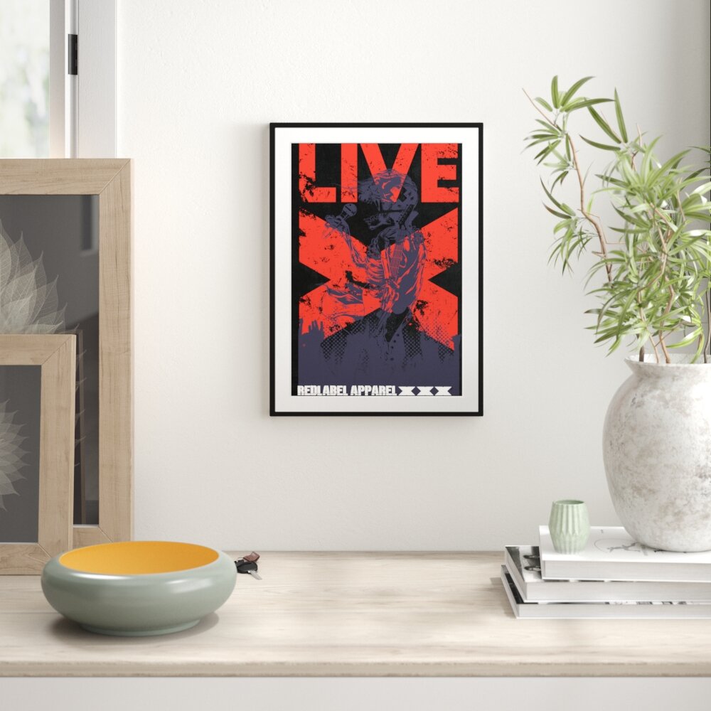 Gerahmtes Poster Live Black