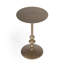 Zora Distressed Iron Pedestal Side Table-838592006