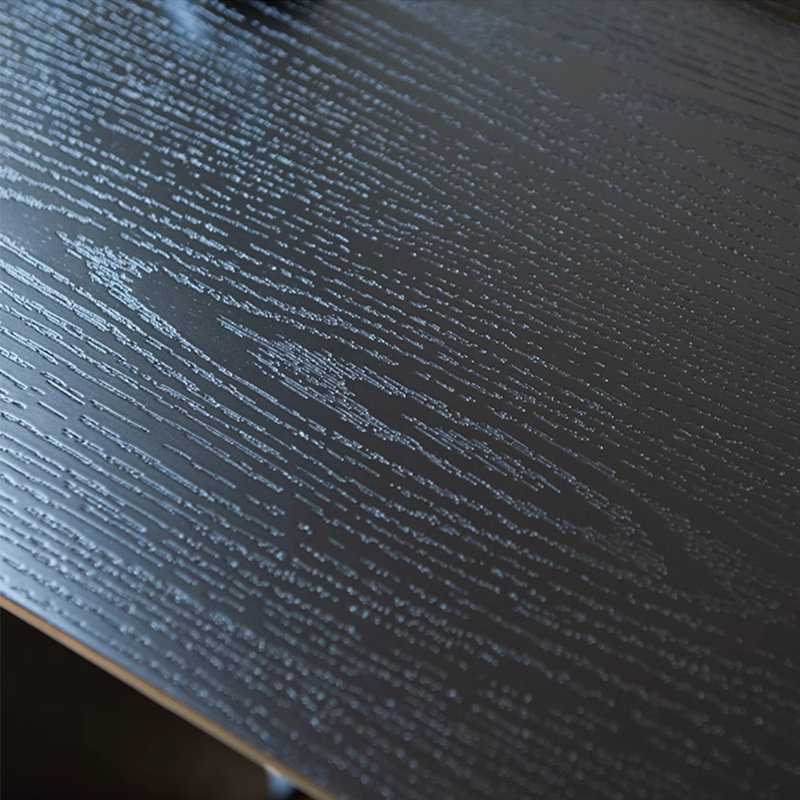 Black simple solid wood rectangular dining table, 29.52"H x 70.86"L x 31.49"W