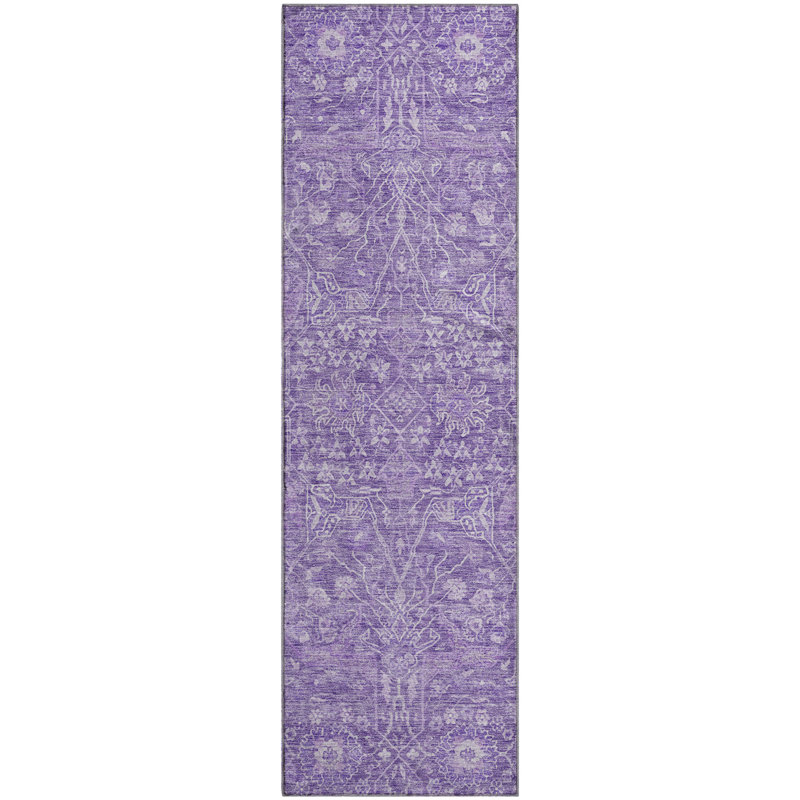 Premium Machine Washable Ducote AMF1133 Global Rug, Runner 2'3" x 7'6"