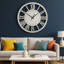Grande horloge murale miroir en verre rond de 60 cm, horloge décorative à chiffres romains modernes, au-dessus du lit, décor de canapé, cadeau