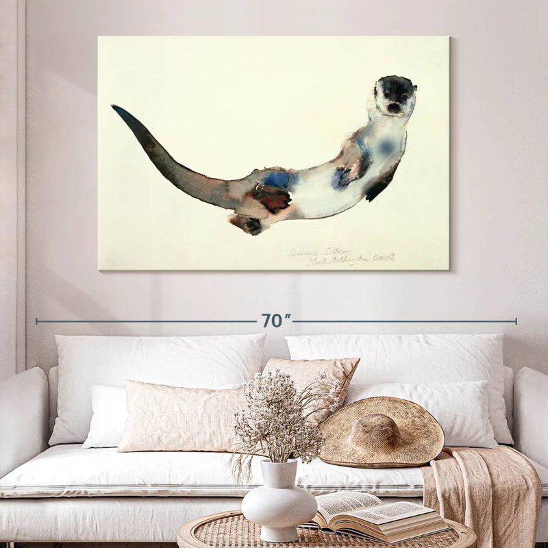 Curieuse loutre, H 34 po x l 51 po