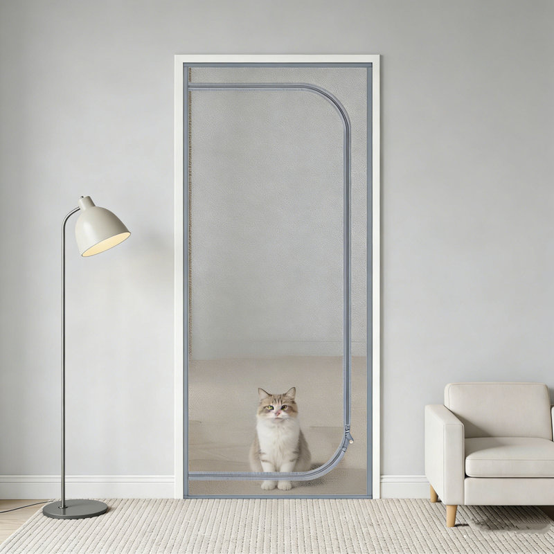 Kbndieu Cats and Dog Zippered Door Curtain Cats Proof Curtain No Drilling Required Foldable Mosquito Proof Mesh Designs, GYS