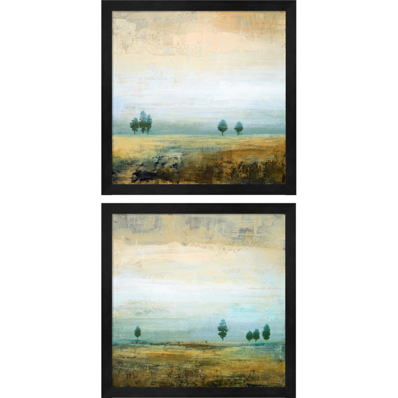 Open Atmosphere Blue Landscape Canvas Print Set