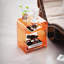 Table de chevet moderne en acrylique à 3 niveaux, petite table d'appoint, tourne-disque pour salon (15,7 x 19,7 x 11,8 cm) (Orange)-576597419