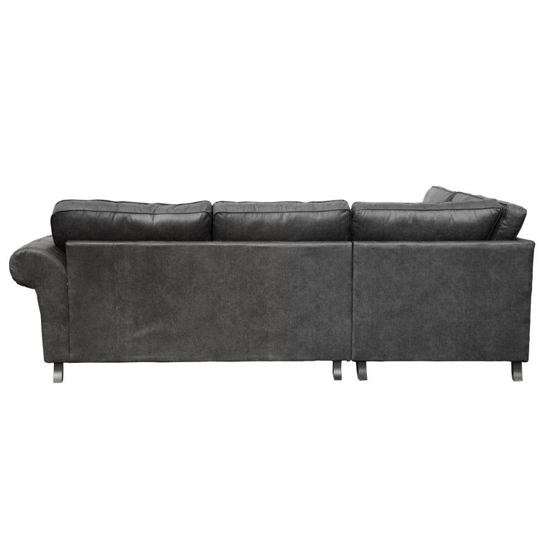 Bodnar Corner Sofa, Black, Left Hand Facing