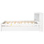Lit simple avec lit gigogne et bibliothèque intégrée, lit de rangement compact pour les petites chambres, blanc-117789627-117789626
