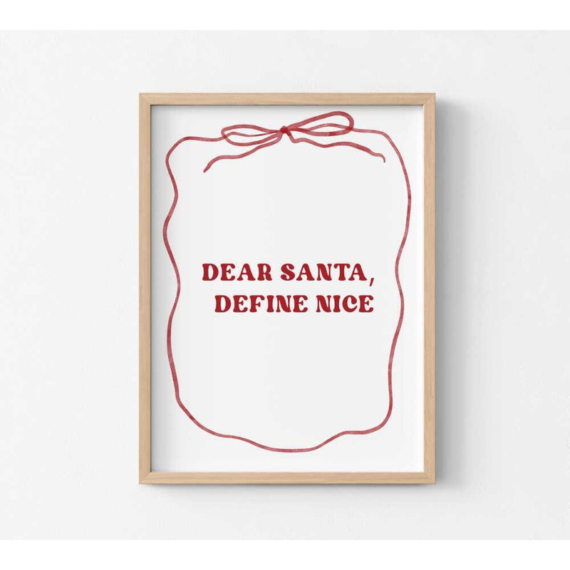 «Dearsanta», reproduction d'art encadrée, H 8 po x l 10 po, Impression encadrée sans passe-partout, Tanné