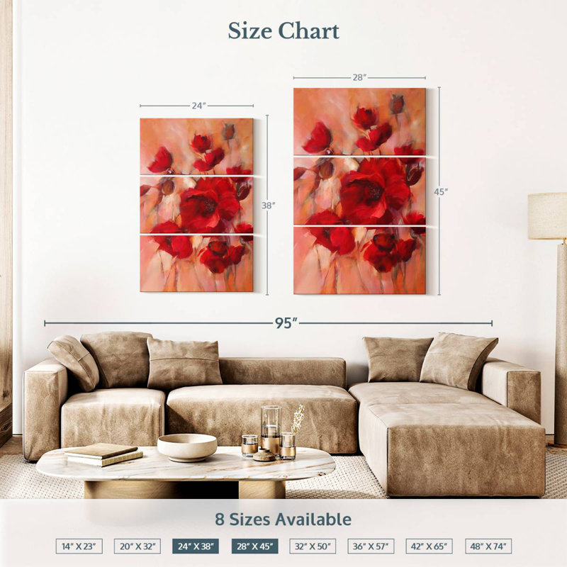 Coquelicots Harnek, H 38 po x l 24 po