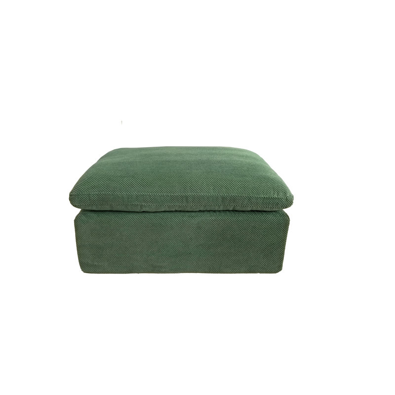 Juanmoswan Full Compressed Ottoman, Dark Green
