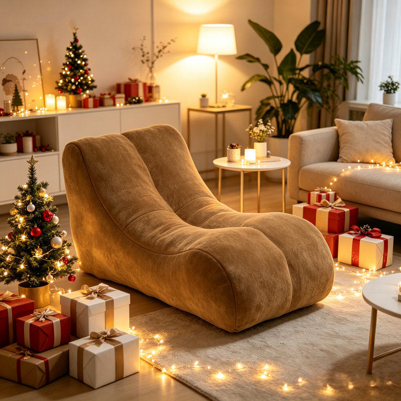 Fauteuil à billes brun confortable, canapé de soutien en mousse pour jouer et lire, Brun