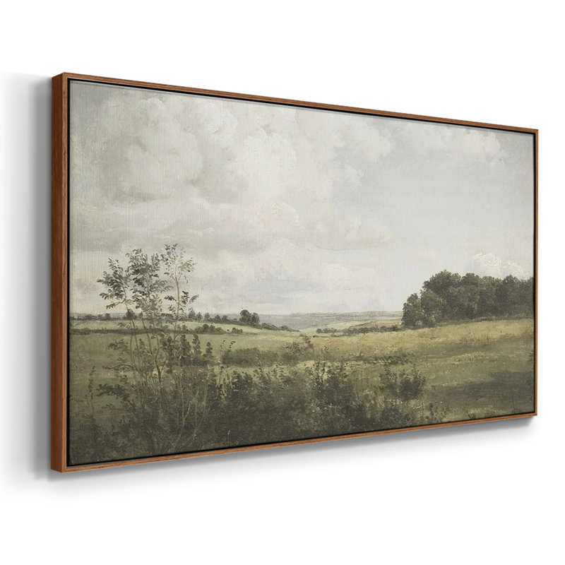 Série paysage - DCCDXVII - Toile tendue avec châssis tendue, prête à être accrochée, H 25 po x l 49 po, Noyer