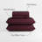 Stoa Paris Queen Size 4 Piece Satin Sheet Set, 300TC Flat & Deep Pocket Fitted Cooling Sheets, 2 Pillow Covers, Skin & Hair Friendly, Bedroom Essentials, Aesthetic Home Decor, Date Night - Wine-135606157-135606158