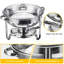 Stainless Steel Round Chafing Dish, Party Buffet Server, Buffet Accessory Warmers (set of 2)