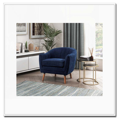 Mid-Century Chair with Channel Stitched Back