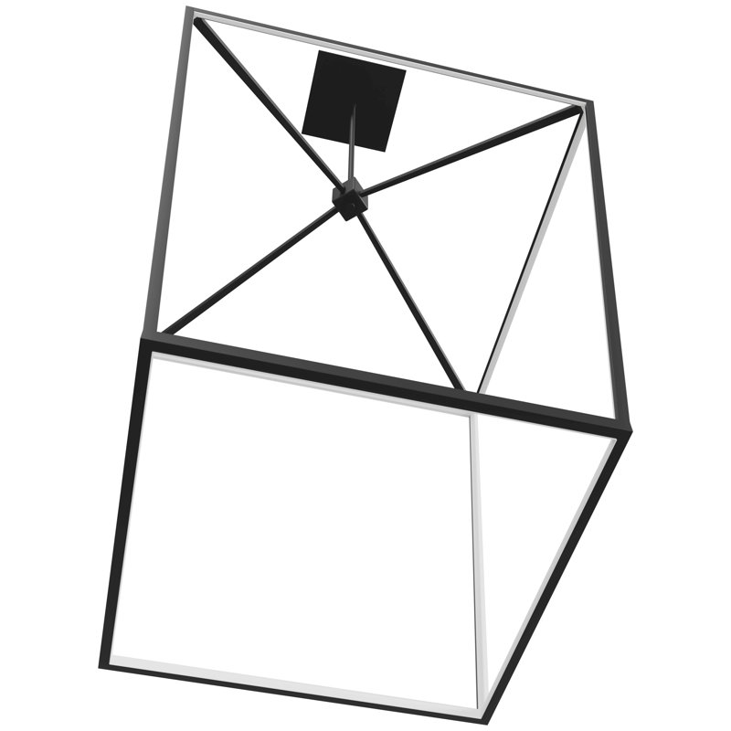 Lollar 1 - Light LED Pendant, 42" H x 30" W x 42" D, Black
