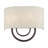 2 Light English Bronze ADA Sconce With Hand Crafted Oatmeal Fabric Shade With White Fabric Inside-1735519366