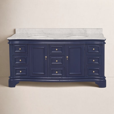 Twain 72" Carrara Marble Double Bathroom Vanity