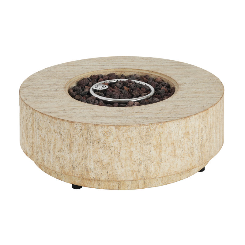ROSCO Outdoor 40.000 BTU MGO Propane Fire Pit Table With Lid (Tank Holder Not Included)