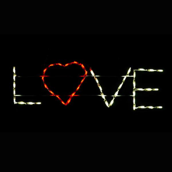 Valentines LED LOVE sign with Heart
