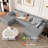 Boneless 124" Cloud Sectional Couch,Modern U-Shaped Boneless Couch with Deep Seat,Comfy Corduroy 4-Seater Sofa,Memory Foam Sofa for Living Room,No Assembly Required-775397164