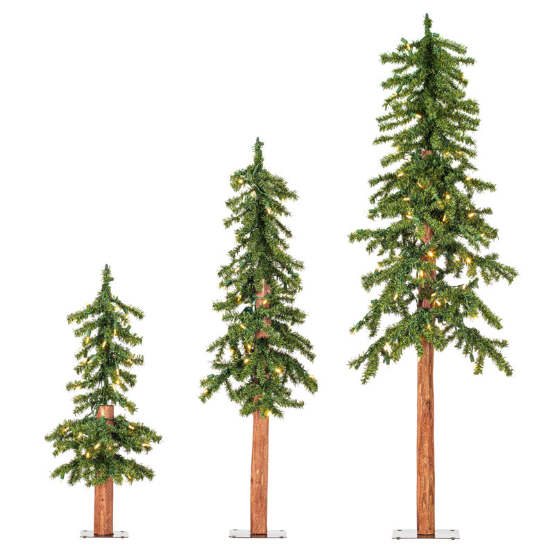 Natural Alpine Lighted Artificial Cedar Christmas Tree