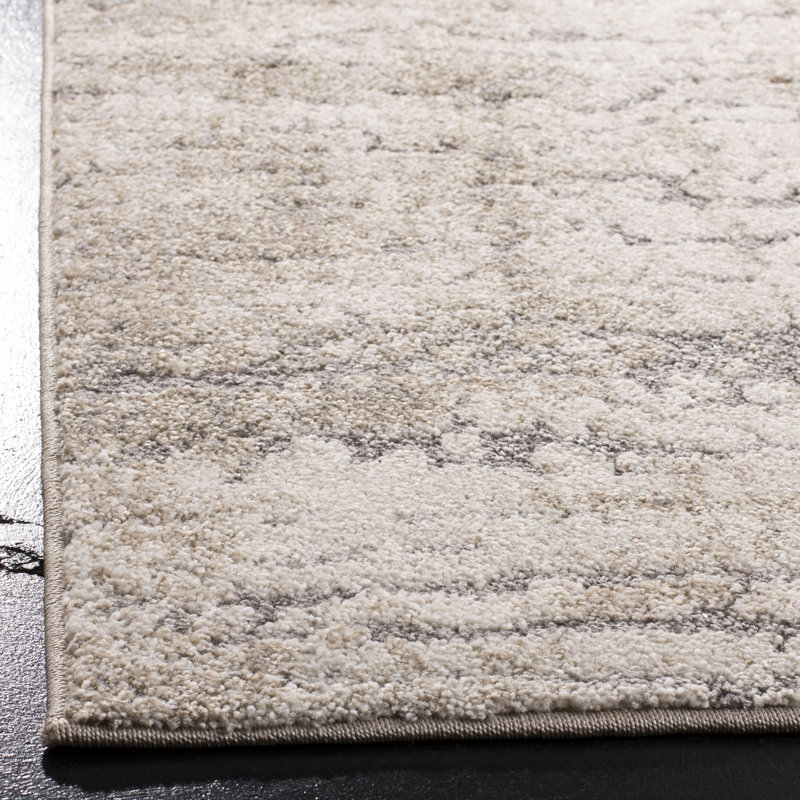 Tapis abstrait taupe / ivoire Goble, Rond 3 pi