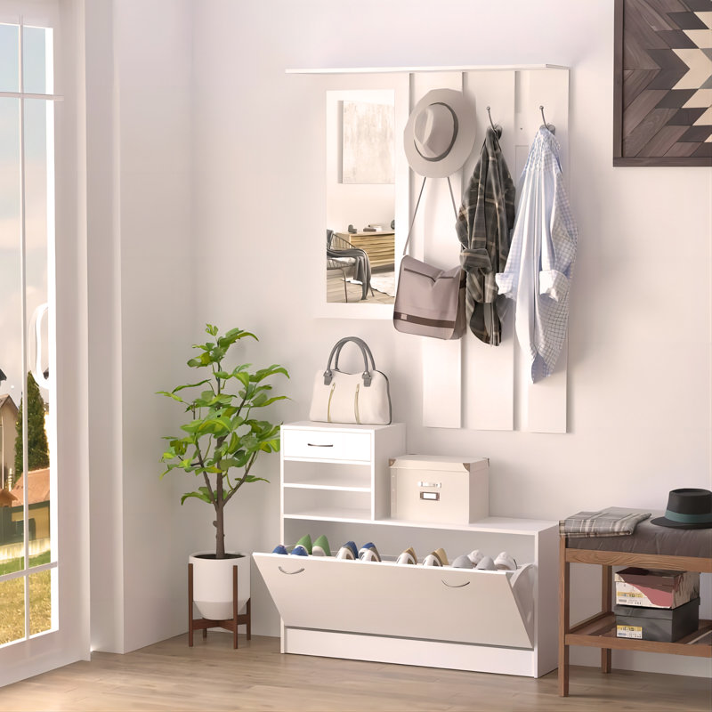 Combination Model Gate Cabinet with Shoe cabinet+Hang shelf+ Mirror