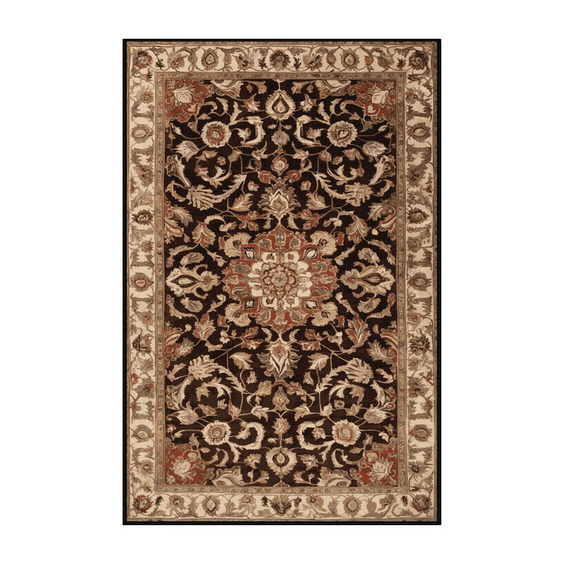 Tapis brun lavable à la machine, Rectangulaire 2 pi x 3 pi