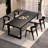 Modern simple black solid wood dining table-2086739935