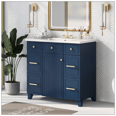 Adar 36.00'' Single Bathroom Vanity with Resin Top