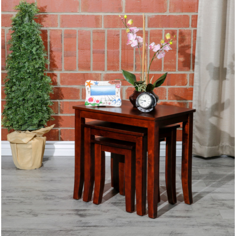 Ensemble de 3 tables gigognes 3 pièces, Rouge