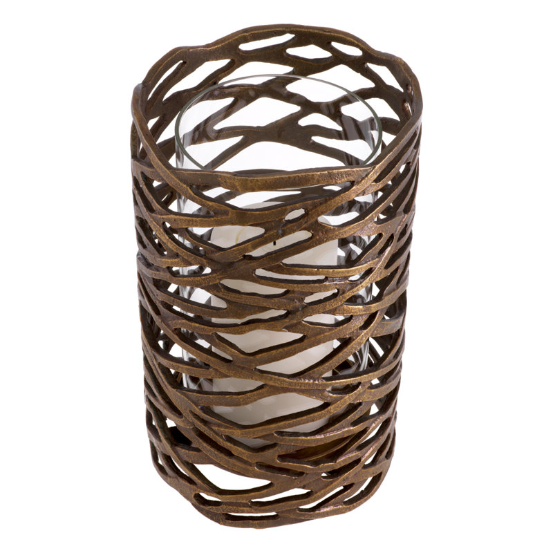 Lanai Hurricane Candle Holder, 13.78" H x 8.46" W x 8.46" D