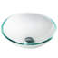 Clear Glass Glass Circular Vessel Bathroom Sink