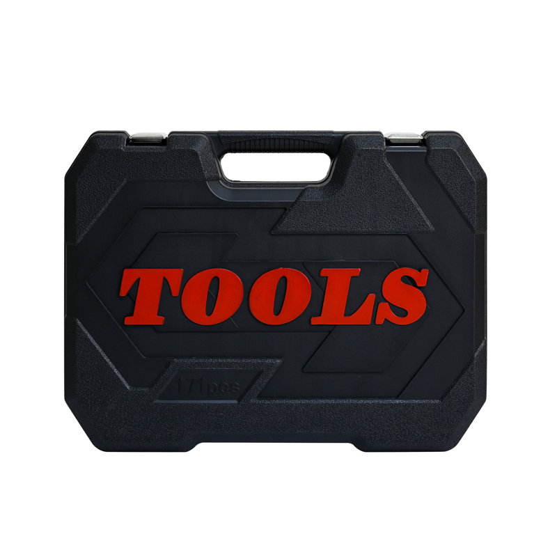Ensemble de 171 outils à douille et clé à cliquet avec boîte à outils verrouillable - trousse d'outils de réparation de voiture en acier au carbone robuste pour les amateurs de bricolage, les mécaniciens et les propriétaires