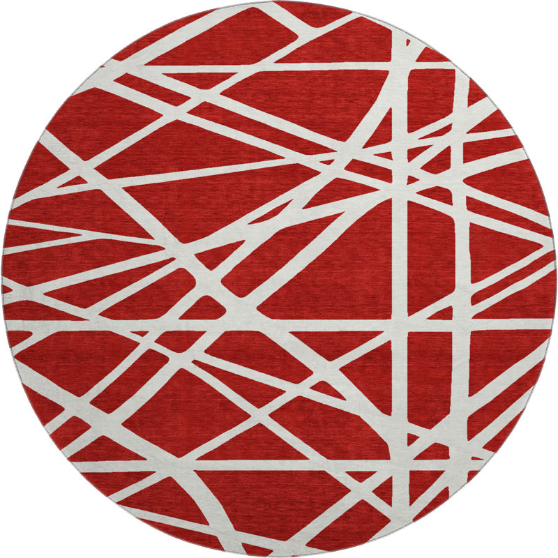 Premium Machine Washable Cossette AMF1040 Geometric Rug, Round 8'