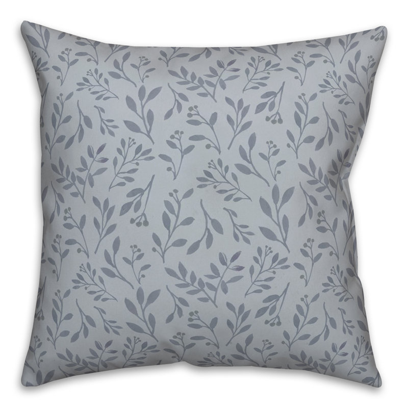Floral Reversible Throw Pillow, Blue