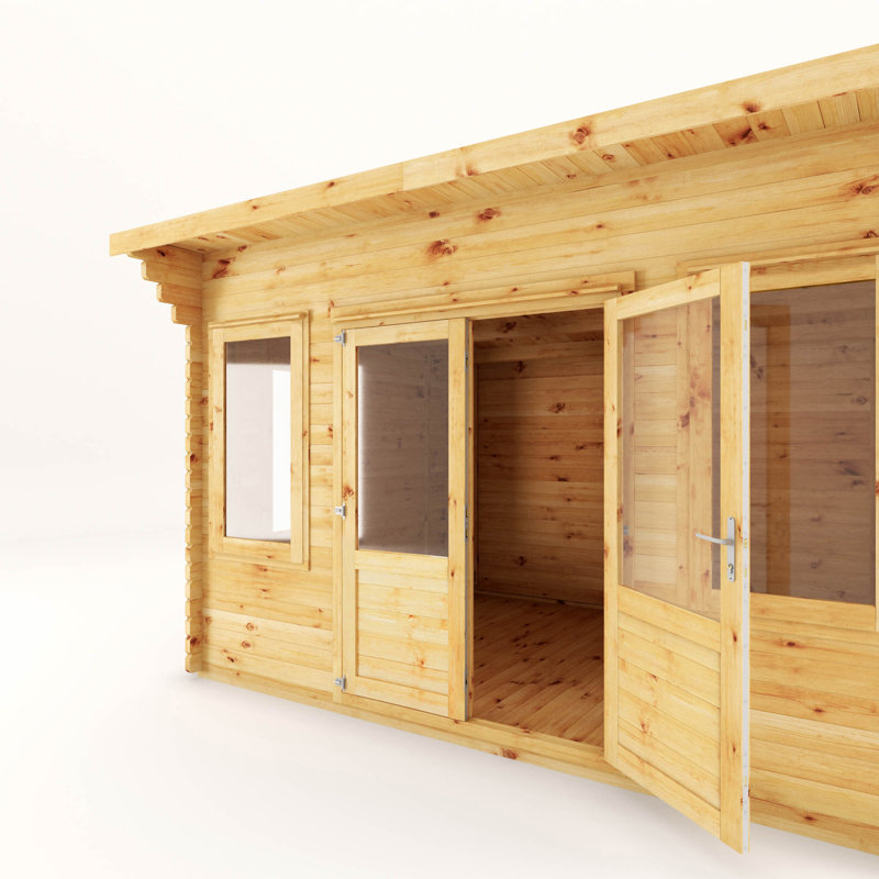 Mercia 13ft x 10ft Curved Roof Log Cabin (44mm)