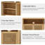 Buffet en rotin moderne de 63 po de style Mid-Century avec tablettes réglables-1680424158