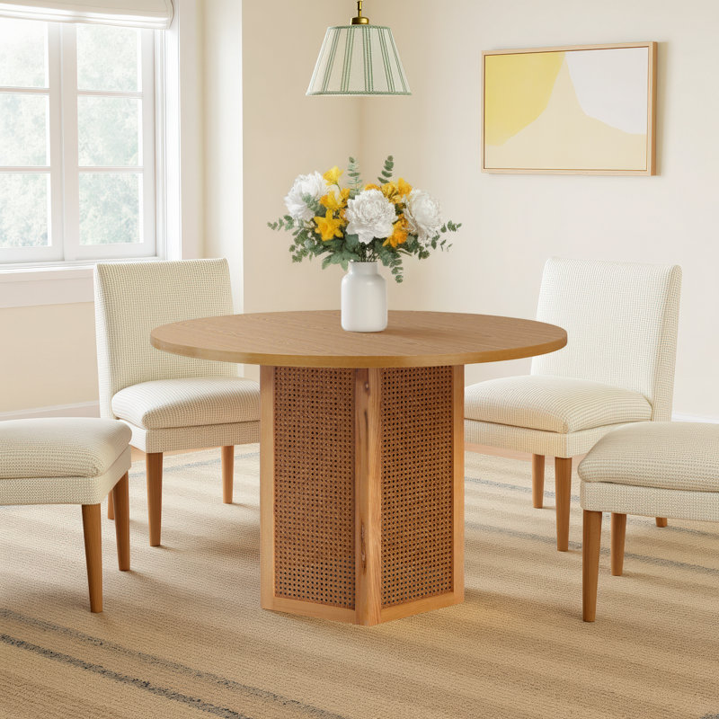 Pacetti Ash Round Dining Table, Natural