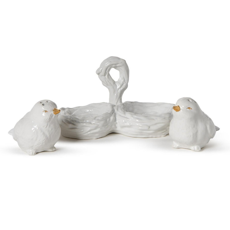 Ensemble de salière et poivrière en céramique Birds of a Feather, L 4 po