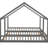 2 In 1 Twin Size House Platform Beds, Gray, Featuring Stable And Safe Build Gray - Shared Created With Pine Wood & , Guardrail-1703220824