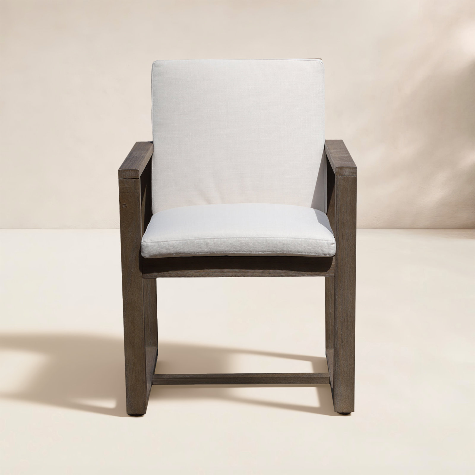 Harbor Wood Premium All-Weather Wicker Outdoor Dining Armchair with Cushion, Gray